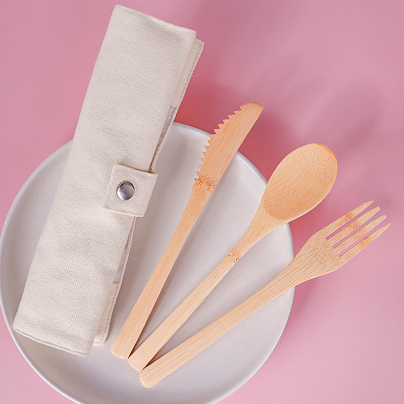 Bamboo cutlery travel set