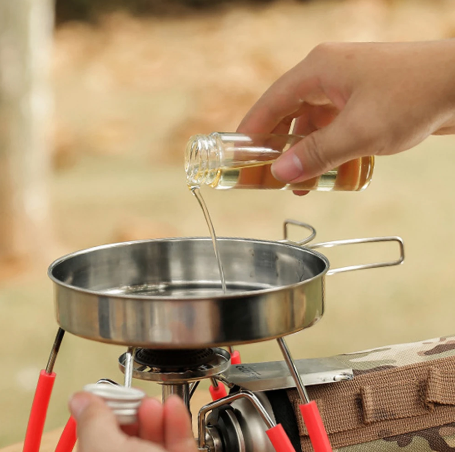 Camping Portable Seasoning Bag and Bottle Set - Brown Canvas